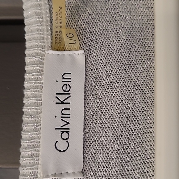 Calvin Klein silver cardigan slight crop, sparkly cover up. - Picture 2 of 11